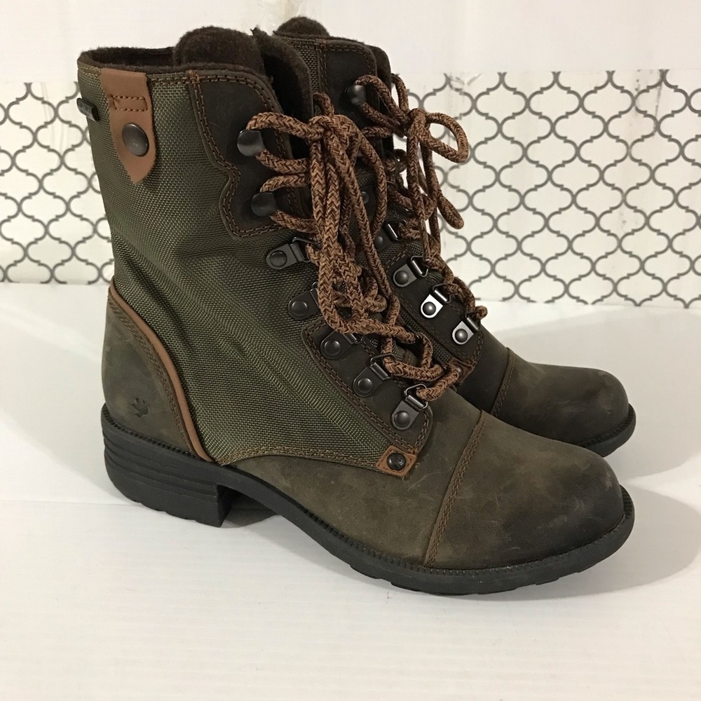 Cobb Hill Women’s Olive Green Lace-Up Combat Boots Size 7